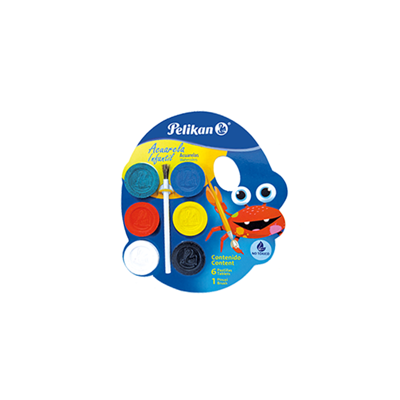 ACUARELA INFANTIL PELIKAN C/6 COLORES