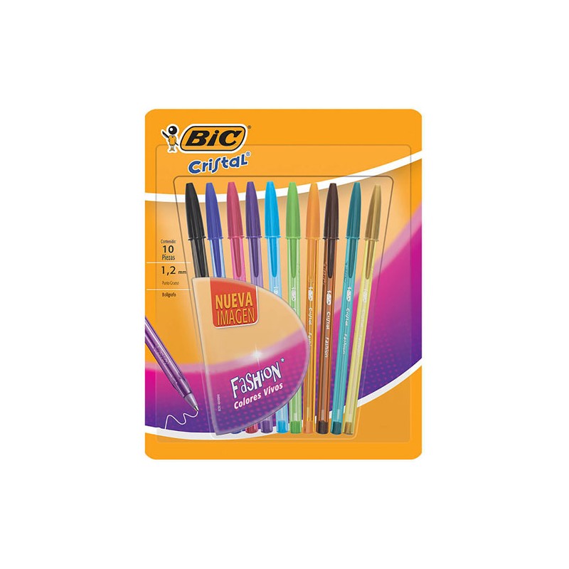PLUMA BIC SHIMMER FASHION CRISTAL C/10