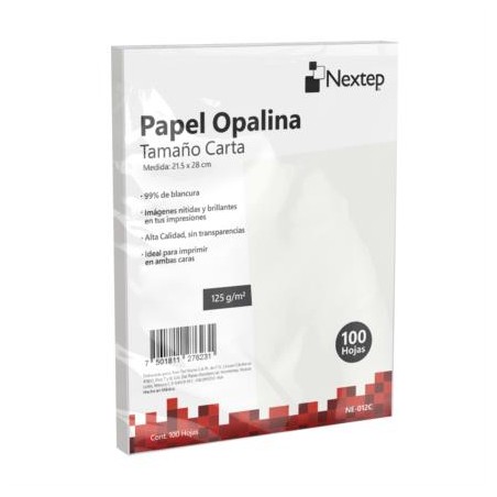 PAPEL OPALINA BLANCA 125GRS C/100