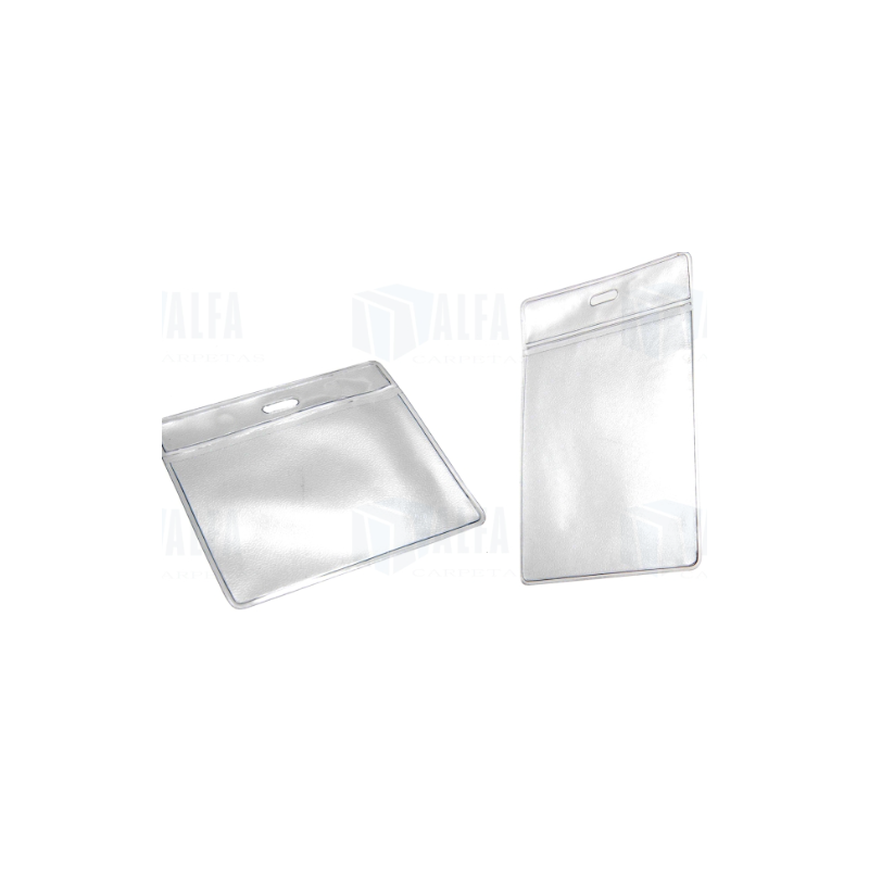 PORTA GAFETE VINIL TRANSPARENTE VERTICAL U HORIZONTAL