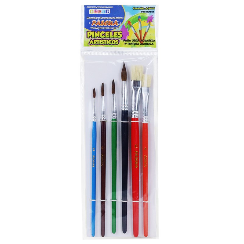 JUEGO DE PINCELES PASCUA C/6